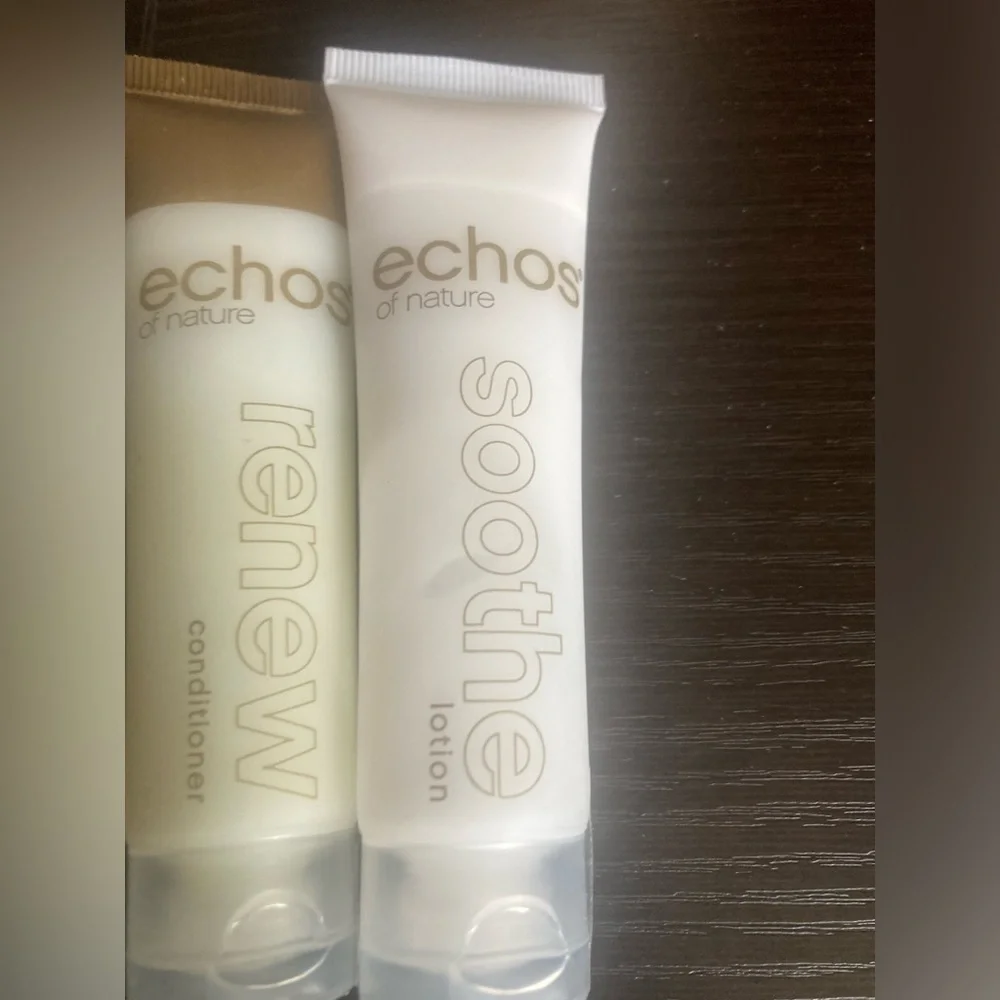 4/$25 Echos of Nature travel set. Includes shampoo, conditioner & lotion.New
